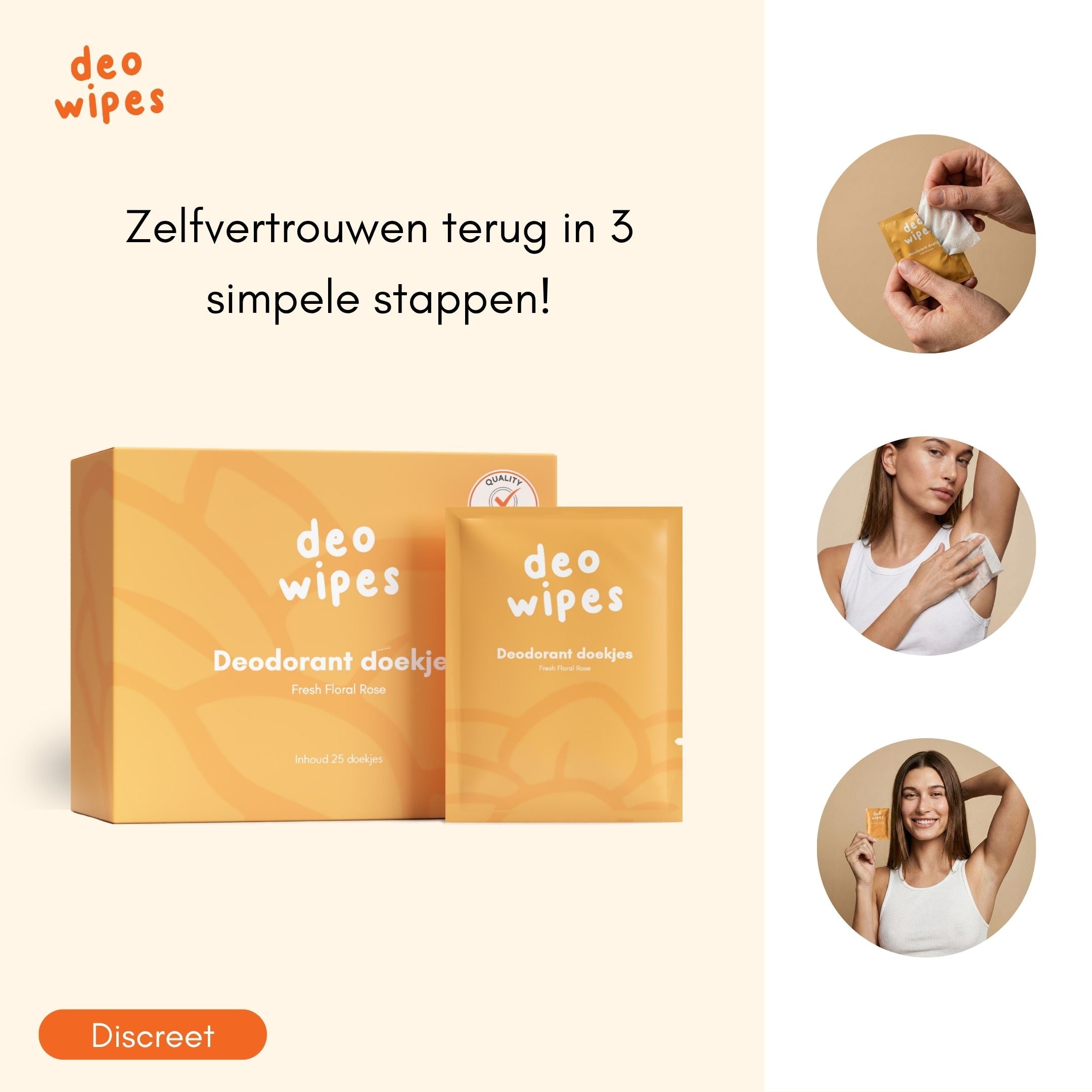 DeoWipes deodorant doekjes met rozengeur