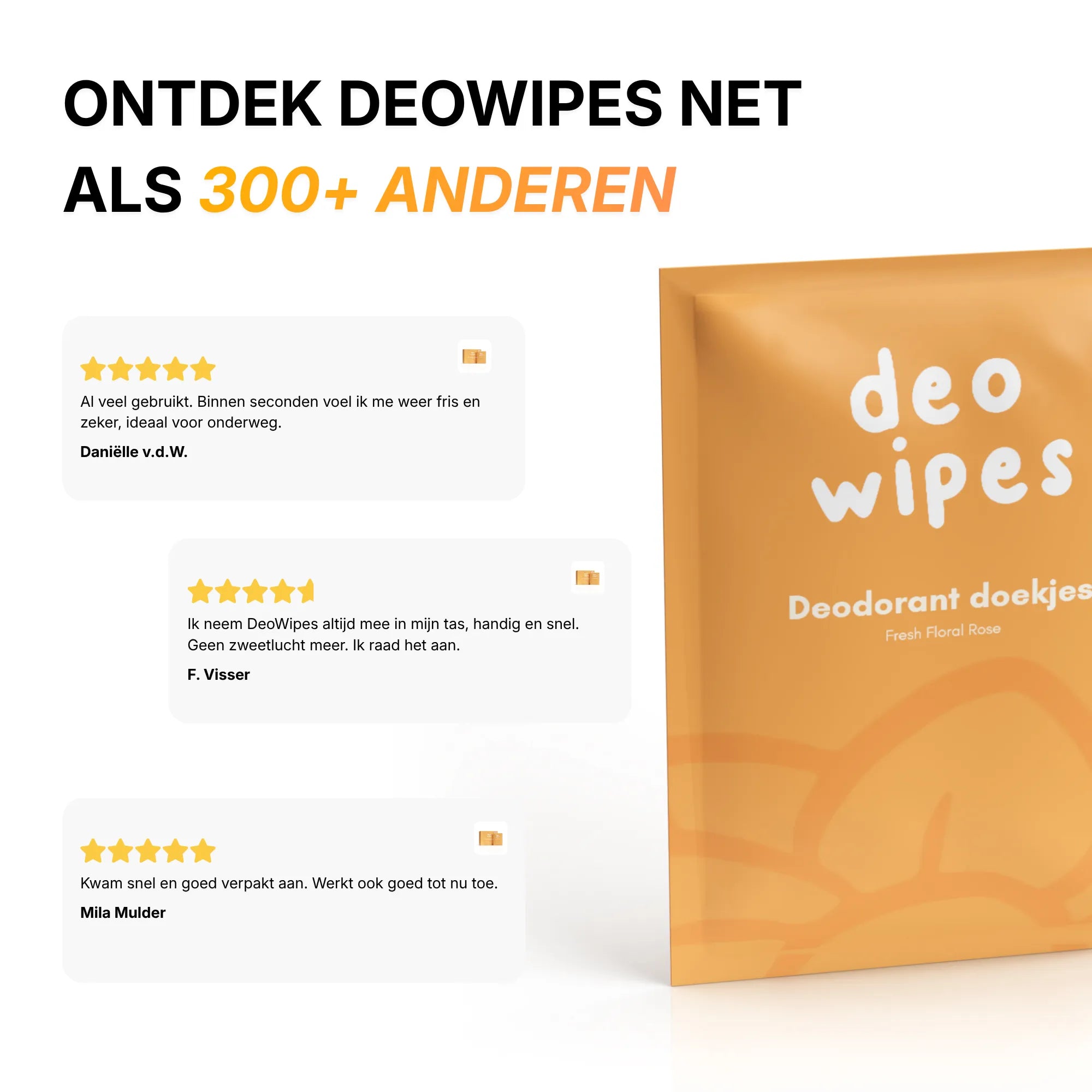 DeoWipes deodorant doekjes met rozengeur